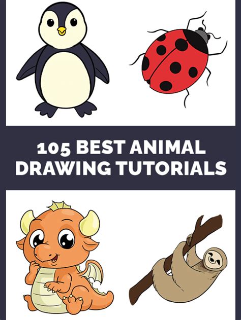 taniman drawing easy|105 Cute & Easy Animal Drawing Tutorials .